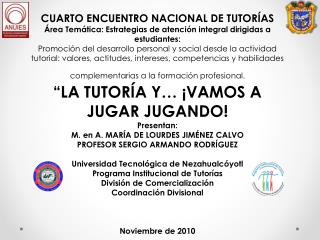 CUARTO ENCUENTRO NACIONAL DE TUTORÍAS