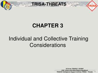 CHAPTER 3 Individual and Collective Training Considerations