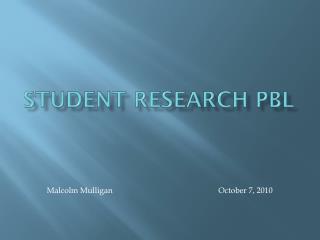 Student Research PBL