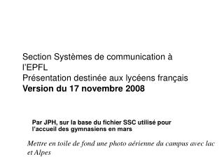 Par JPH, sur la base du fichier SSC utilisé pour l’accueil des gymnasiens en mars