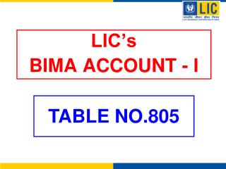 LIC’s BIMA ACCOUNT - I