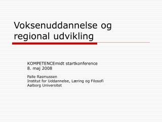 Voksenuddannelse og regional udvikling