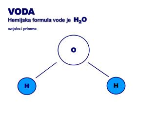 Hemijska f ormula vode je H 2 O