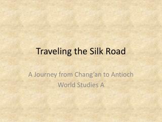 Traveling the Silk Road