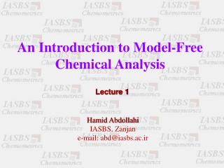 An Introduction to Model-Free Chemical Analysis