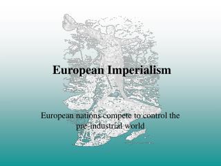 European Imperialism