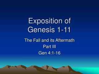 Exposition of Genesis 1-11