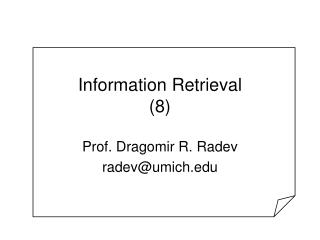 Information Retrieval (8)
