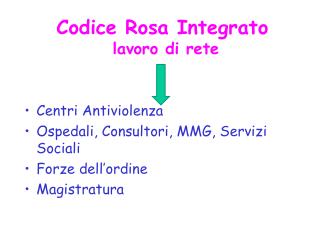 Codice Rosa Integrato lavoro di rete