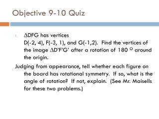 Objective 9-10 Quiz
