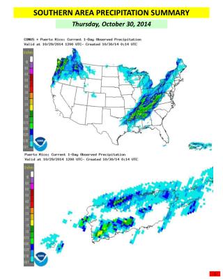 SOUTHERN AREA PRECIPITATION SUMMARY