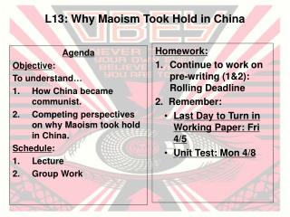 L13: Why Maoism Took Hold in China