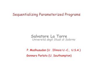 Sequentializing Parameterized Programs