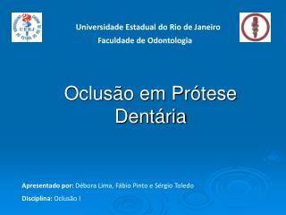 Oclusão em Prótese Dentária