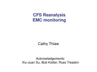 CFS Reanalysis EMC monitoring