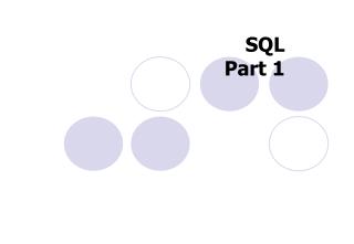 SQL Part 1