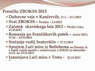 Poročilo ZBOKSS 2013