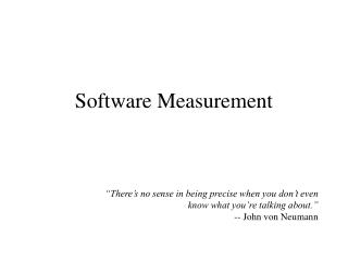 Software Measurement