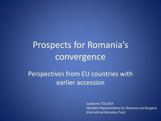 Prospects for Romania’s convergence