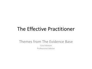 The Effective Practitioner