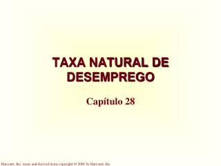 TAXA NATURAL DE DESEMPREGO