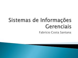 Sistemas de Informações Gerenciais