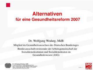 Alternativen für eine Gesundheitsreform 2007