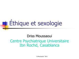 Éthique et sexologie