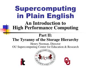 Supercomputing in Plain English