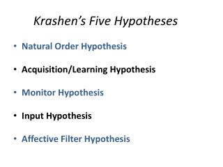 Krashen’s Five Hypotheses