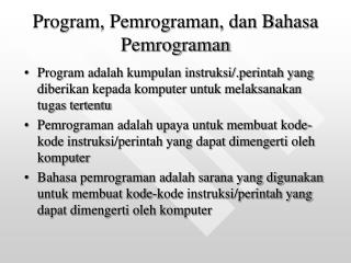 Program, Pemrograman, dan Bahasa Pemrograman