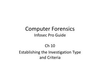 Computer Forensics Infosec Pro Guide