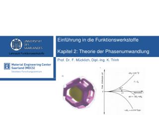 Einführung in die Funktionswerkstoffe Kapitel 2: Theorie der Phasenumwandlung