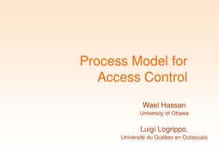 Process Model for Access Control