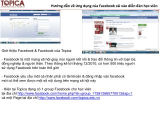 Hướng dẫn về ứng dụng của Facebook cài vào diễn đàn học viên