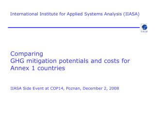 International Institute for Applied Systems Analysis (IIASA)