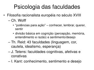 Psicologia das faculdades