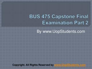 BUS 475 Capstone Part 2