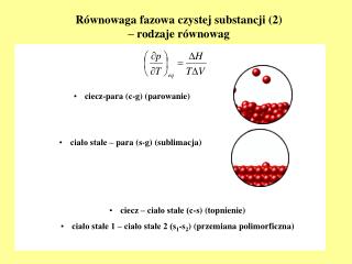 Równowaga fazowa czystej substancji (2) – rodzaje równowag