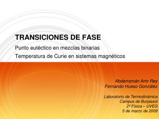 TRANSICIONES DE FASE