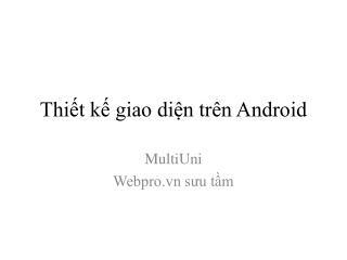 Thiết kế giao diện trên Android