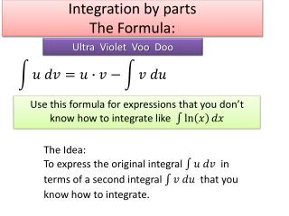 Integration by parts The Formula: