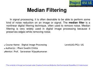 Median Filtering