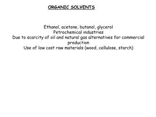 ORGANIC SOLVENTS
