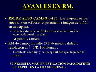 AVANCES EN RM.