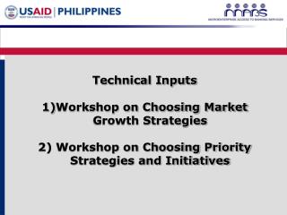 Technical Inputs Workshop on Choosing Market Growth Strategies