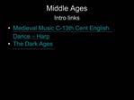 Middle Ages Intro links