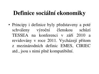 Definice sociální ekonomiky