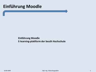 Einführung Moodle E-learning-plattform der beuth Hochschule