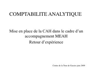 COMPTABILITE ANALYTIQUE